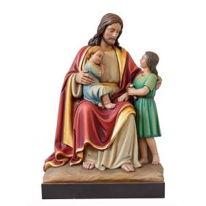Jesus sitzend mit 2 Kinder
