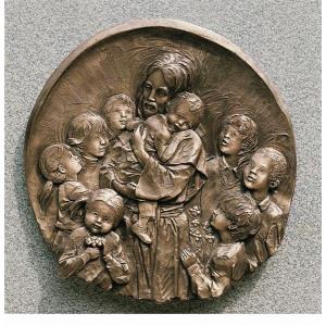 Jesus mit Kinder - Bronze