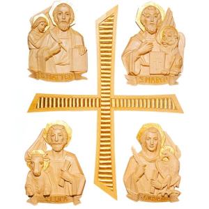 Vier Evangelisten mit Kreuz 