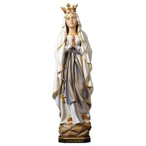 Our Lady of Lourdes with crown classic Linden wood carved