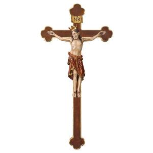Kruzifix Romanisch mit Krone - Barockbalken