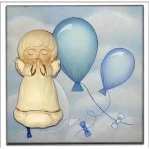 Tafel luftballons blau + Engel Luna