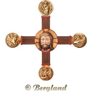 Kreuz mit Evangelisten und Christuskopf