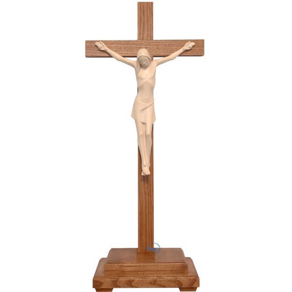 Stehkreuz stilisiert - Korpus mit geradem Kreuz und Sockel - Gewachst 
