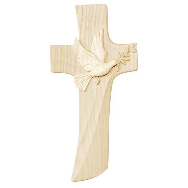 Kreuz mit Friedenstaube Eschenholz - natur