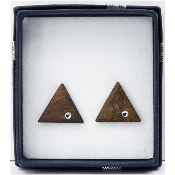Dreieck Ohringe - natur mit Kristalle
