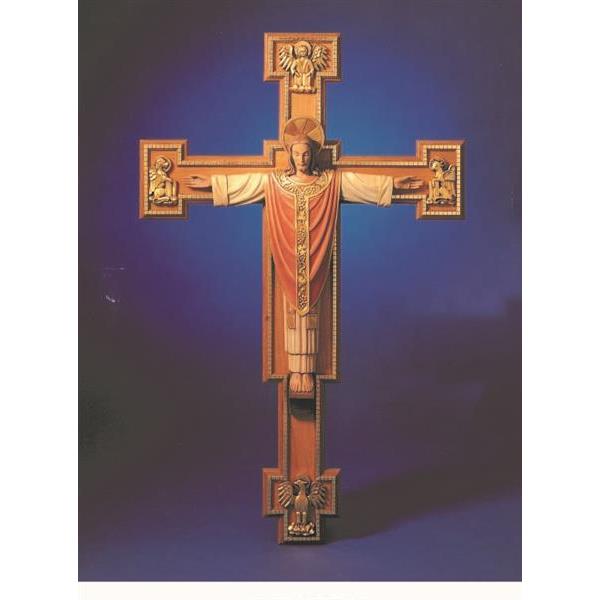 Christus König mit Kreuz - color