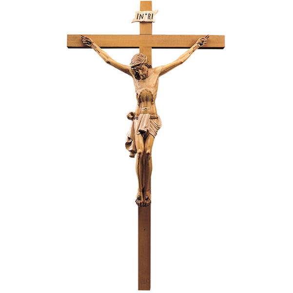 Tiroler Kruzifix Kreuz L. 48 cm - lasiert