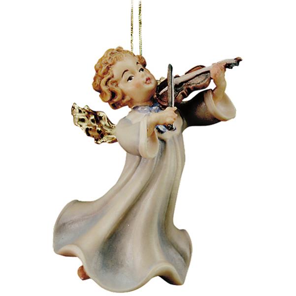 Engel mit Geige (zum Haengen) - lasiert
