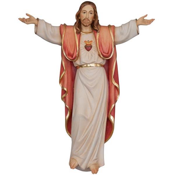 Herz Jesus Statue hängend - Holzstatue - color