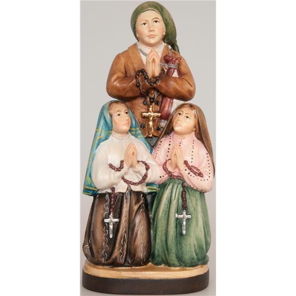 Drei Hirtenkinder von Fátima Holz statue - color