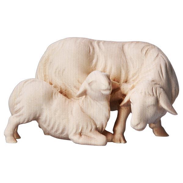 KO Schaf mit Lamm kniend - natur