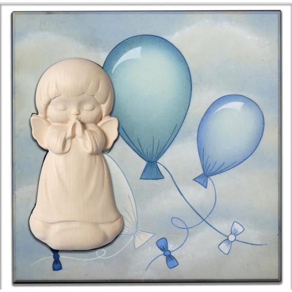 Tafel luftballons blau + Engel Luna - natur